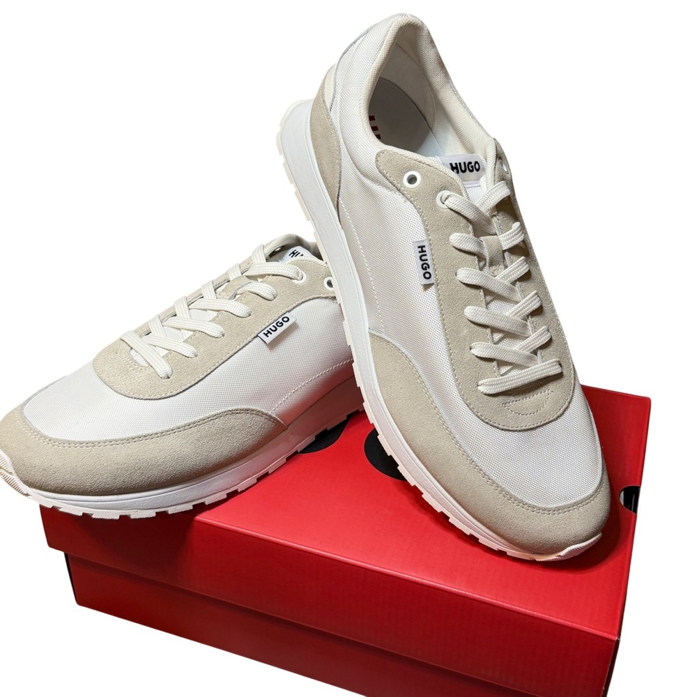 HUGO BOSS Icelin Runn MSD Men's Sneakers‎ Size 13 White Casual Lace Up